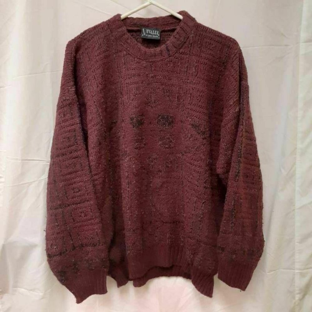 Vivaldi Womens Pullover Sweater Brown Wool Blend G